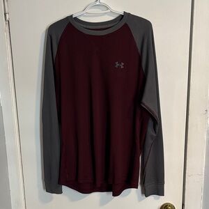 Under Armour Men's Maroon and Charcoal Long Sleeve Tee